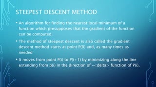 Steepest descent method